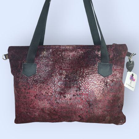 TOTE BAG IN TESSUTO GRIGIO MELANGE CON MANICI E TRACOLLA